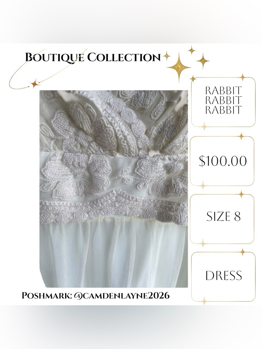 Rabbit Rabbit Rabbit White Lace Midi Dress - Picture 12 of 14